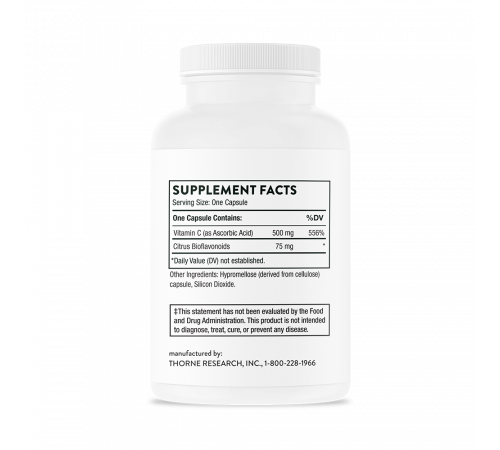 Витамин С с флавоноидами, Thorne Research, Vitamin C with Flavonoids, 90 капсул
